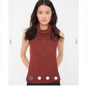 NWT White House Black Market sleeveless cowlneck sweater tank sz L